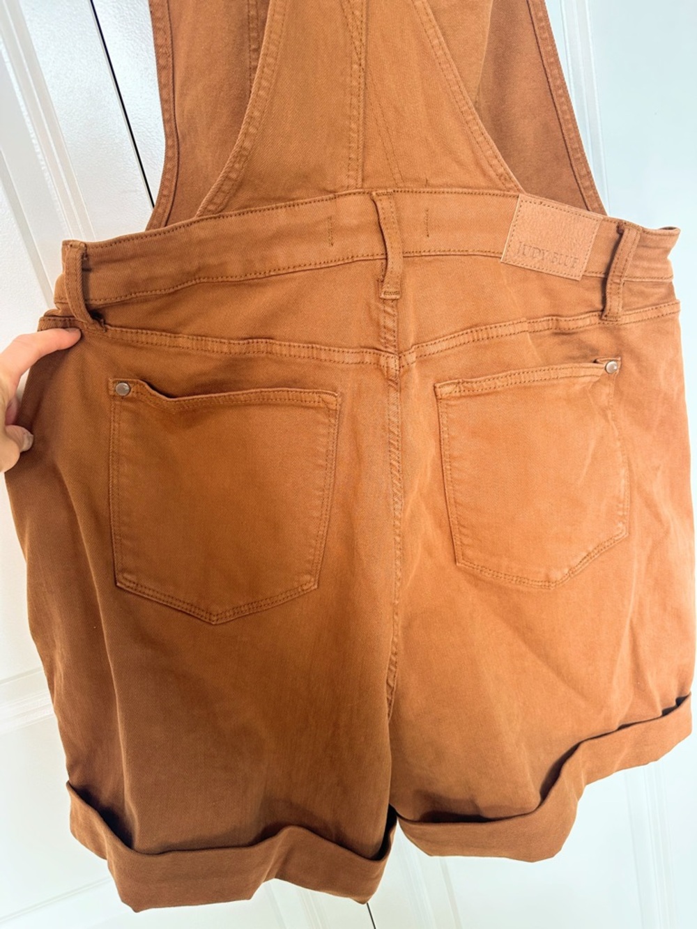 Judy Blue Rust Brown Women's Cotton-Blend Overalls Romper - Picture 6 of 7